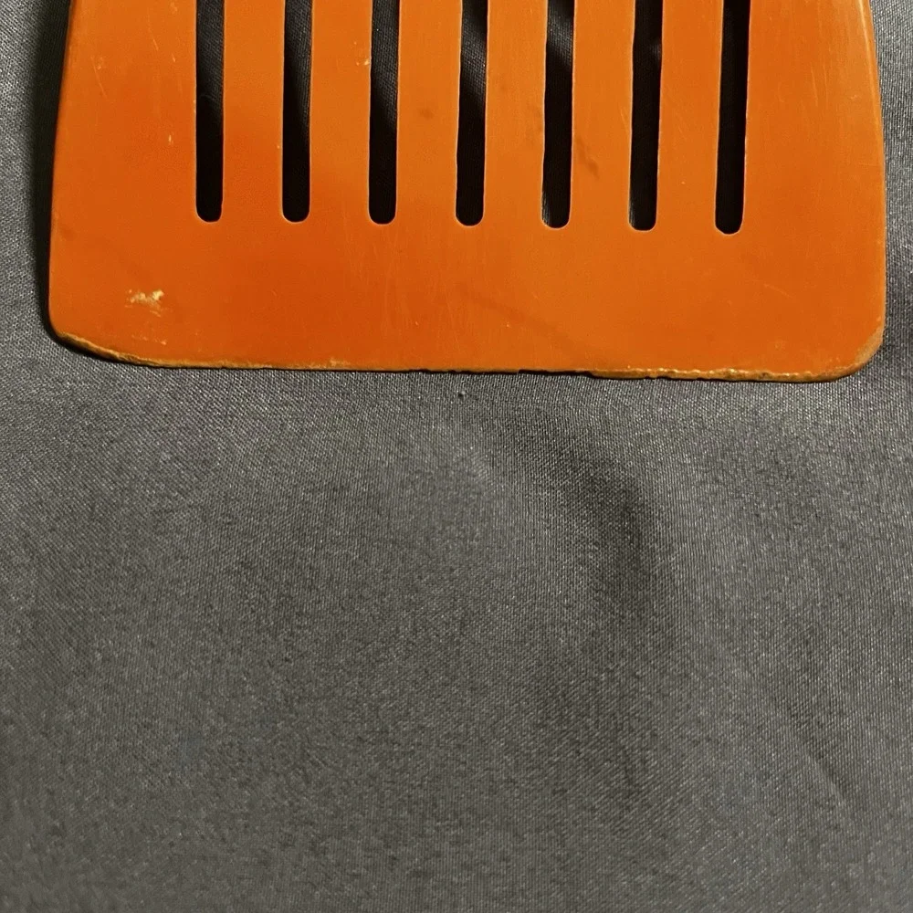 Vintage Ekco USA Nylon Plastic Wide Slotted Spatula Orange Kitchen‎ Utensil RARE